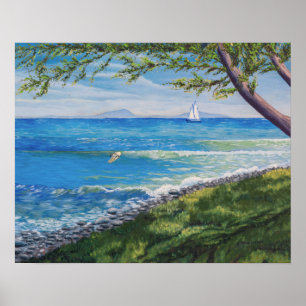 Póster Pintura de capa marina de Crescent Head Beach