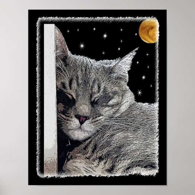 Póster Pintura de capturas para los amantes del gato en n (Frente)