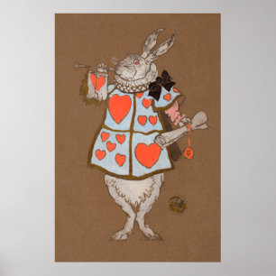 Póster Pintura de caracteres de Alice y Wonderland Forest