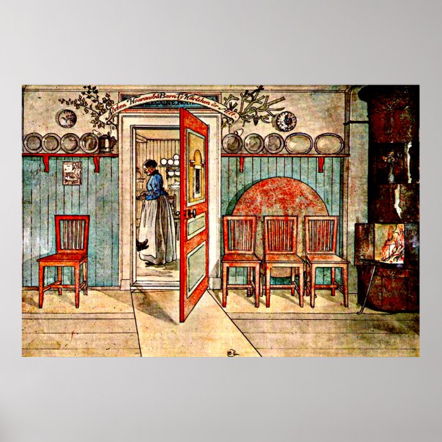 Póster Pintura de Carl Larsson: la vieja Anna (Frente)