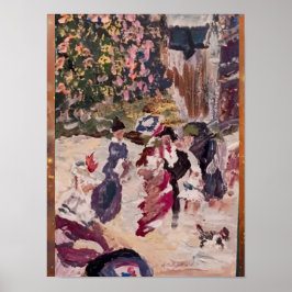 Póster pintura de casquillo de caballos estilo renoir