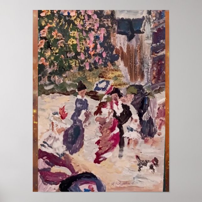 Póster pintura de casquillo de caballos estilo renoir (Frente)