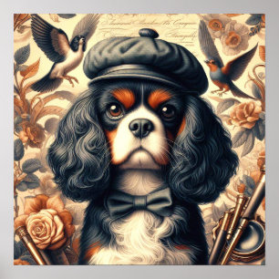 Póster Pintura de Cavalier King Charles Spaniel