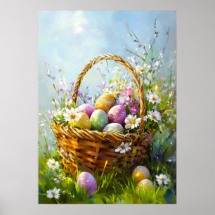 Póster Pintura de cesta de Pascua