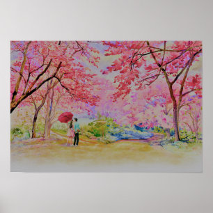 Póster Pintura de Cherry Roadside