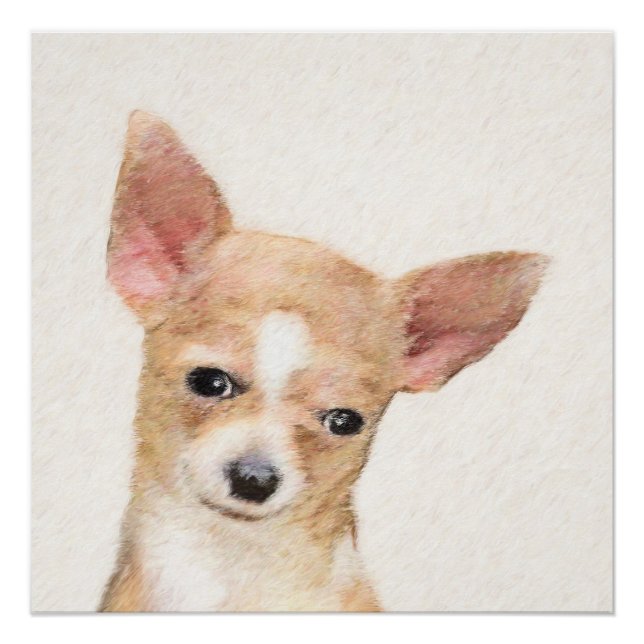 Póster Pintura de Chihuahua - Arte Perro Original. (Anverso)