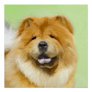 Póster Pintura de Chow Chow - Arte Perro Original.