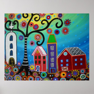 PÓSTER PINTURA DE CIUDAD MEXICANA