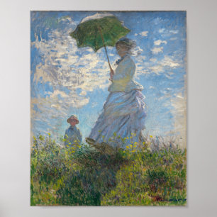 Póster Pintura de Claude Monet de Lady con Parasol