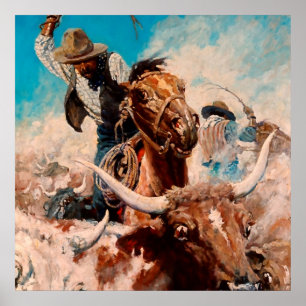 Póster Pintura de CN Wyeth "Cortando"