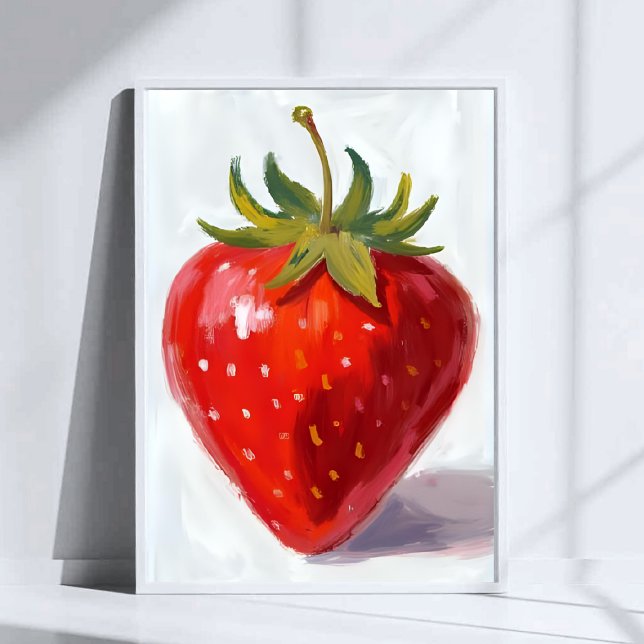 Póster Pintura de color de agua de fresa roja (Subido por el creador)