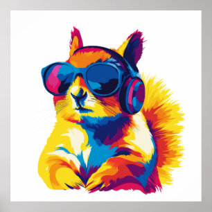 Póster Pintura de color de agua de gafas retraídas de ard