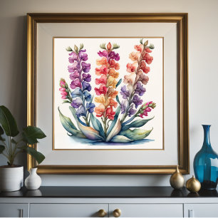 Póster Pintura de color de agua de Snapdragons