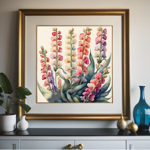Póster Pintura de color de agua de Snapdragons