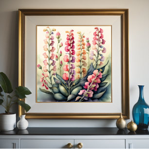 Póster Pintura de color de agua de Snapdragons