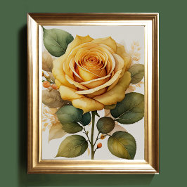 Póster Pintura de color de agua de un Rosa