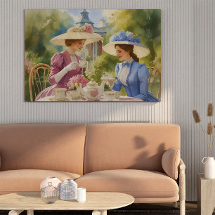 Póster Pintura de color de agua victoriana con Fiesta de