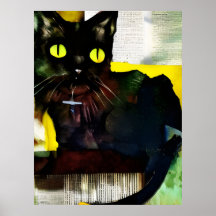 Pintura de color de gato negro