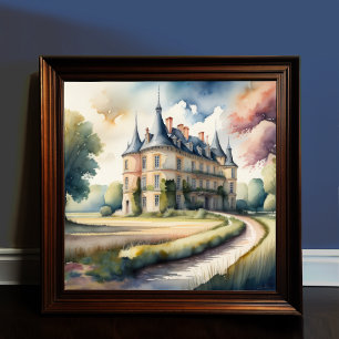 Póster Pintura de color del castillo francés