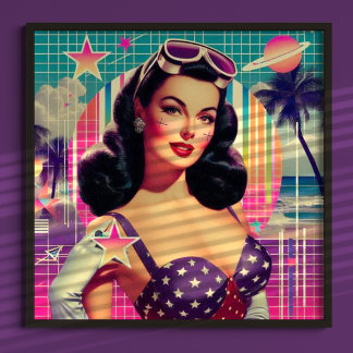 Póster Pintura de corte de ondas retroondas