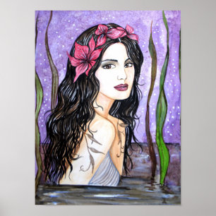 Póster Pintura de cuento de hadas de la Dama del Lago