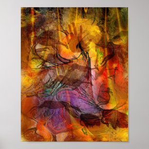Póster Pintura de cueva abstracta - Poster rectangular