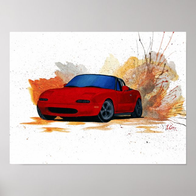 Póster Pintura de deriva de Mazda Miata (Frente)