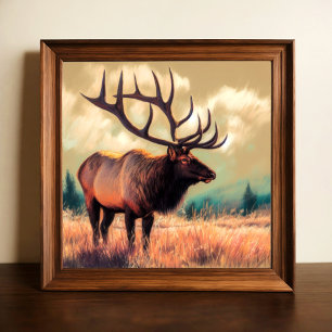 Póster Pintura de dibujo de un cerdo duro