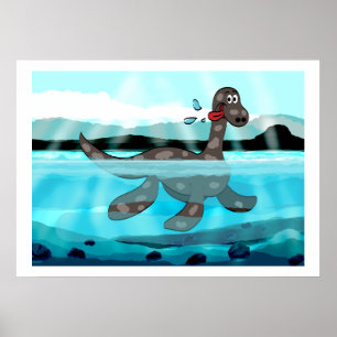 Póster Pintura de dinosaurio Plesiosaurio