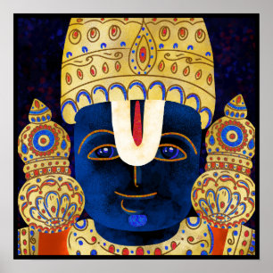 Póster Pintura de Dios hindú peruano de Lord Vishnu Tirup