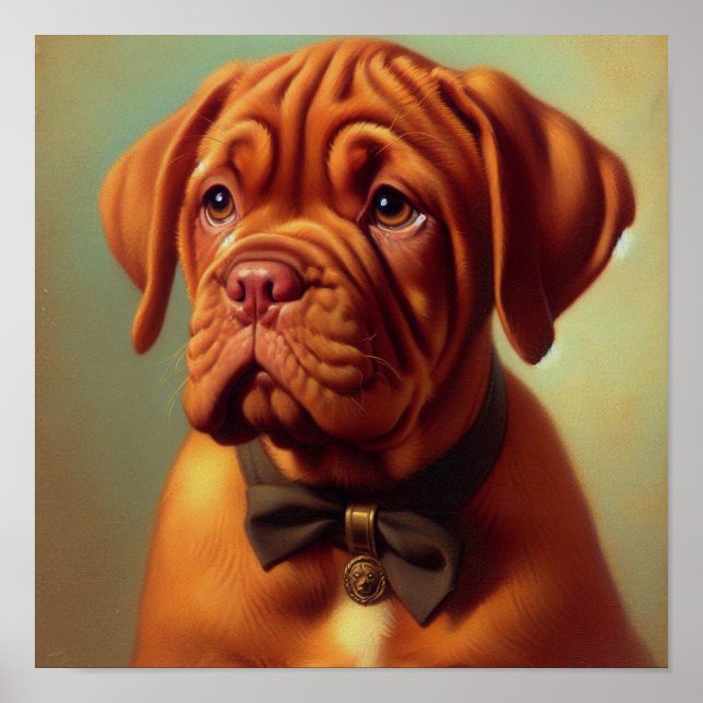 Póster Pintura de Dogue de Burdeos (Frente)