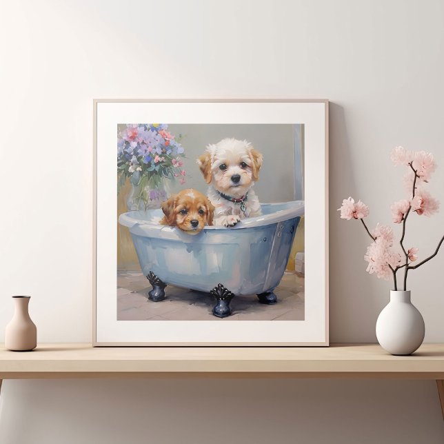 Póster Pintura de dos perros en la bañera (Subido por el creador)