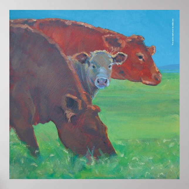 Póster Pintura de "dos vacas y media" (Frente)