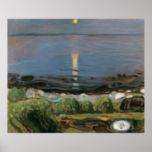 Póster Pintura de Edvard Munch, noche de verano junto a l