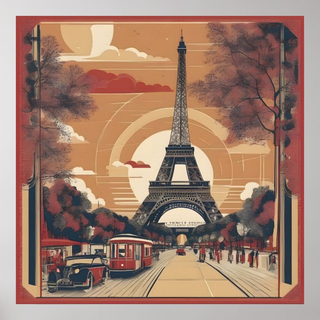 Póster Pintura de época de París (Frente)