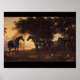 Póster Pintura de época de Stallions Negros de George Stu