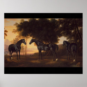 Póster Pintura de época de Stallions Negros de George Stu