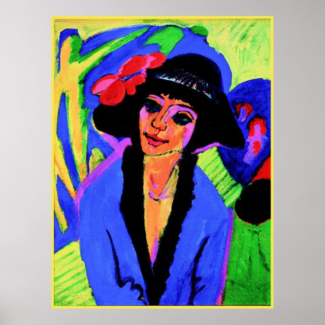 Póster Pintura de Ernst Ludwig Kirchner, retrato de Gerda (Frente)