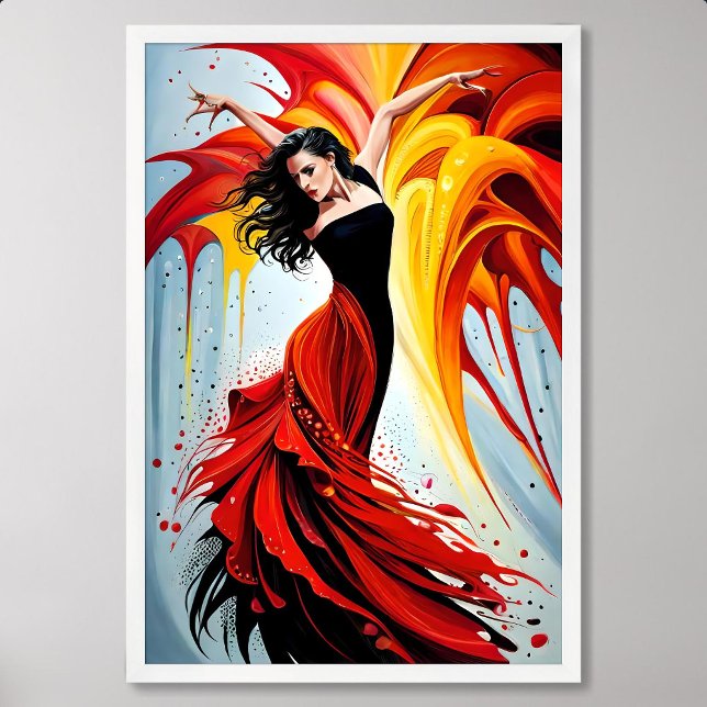 Póster Pintura de Espíritu español en pintura de danza fl (Spanish Spirit Artwork in Flamenco Dance Painting)