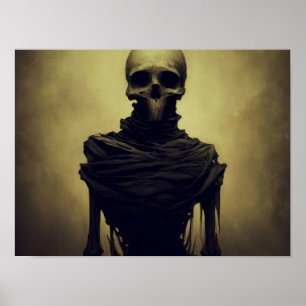 Póster Pintura de esqueleto de horror