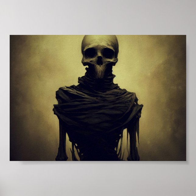 Póster Pintura de esqueleto de horror (Frente)