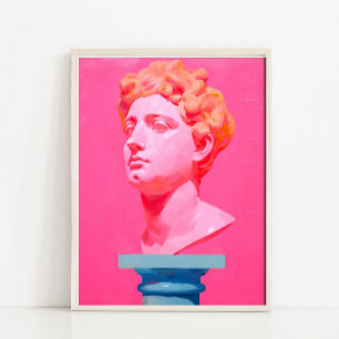 Póster Pintura de Estatua Abstracta Contemporánea, Abstra
