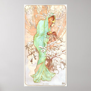 Póster Pintura de estilo Art Nouveau vintage de Alphonse