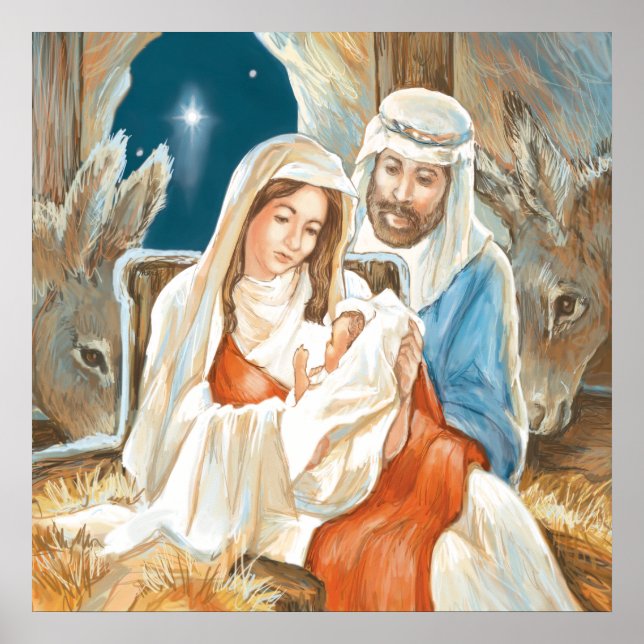 Póster Pintura de estrella de navidades (Frente)