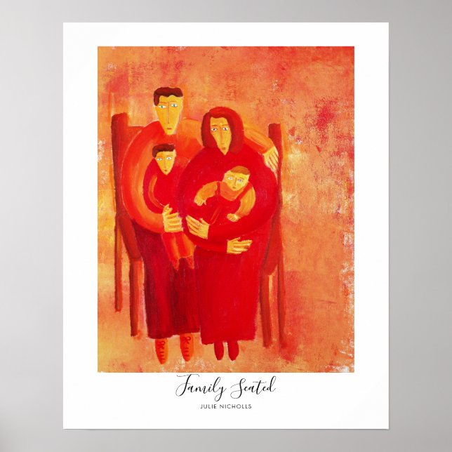 Póster Pintura de familia sentada (Frente)