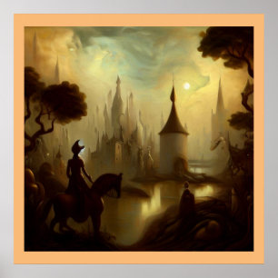 Póster Pintura de fantasía 8 - Jinete de caballo