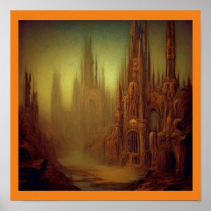 Póster Pintura de fantasía 9 - Ciudad abandonada