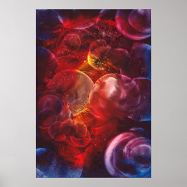 Póster Pintura de fantasía del espacio profundo pintada a