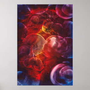 Póster Pintura de fantasía del espacio profundo pintada a