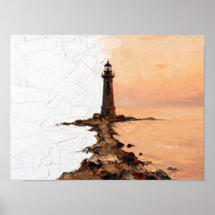 Póster Pintura de Faro Minimalista